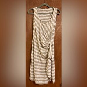 Calvin Klein Beige and White Striped Dress